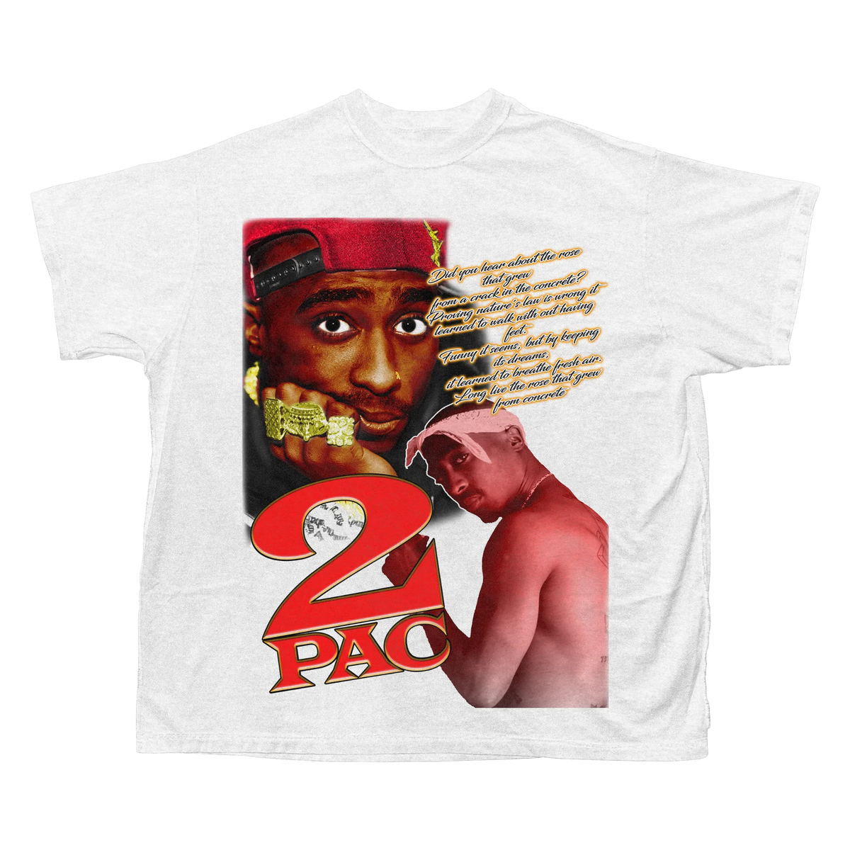 2Pac Rose That Grew tee, white