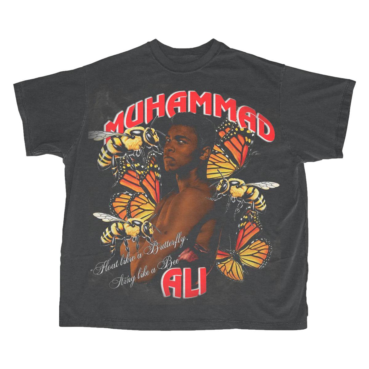 Muhammad Ali Float Like a Butterfly tee, black