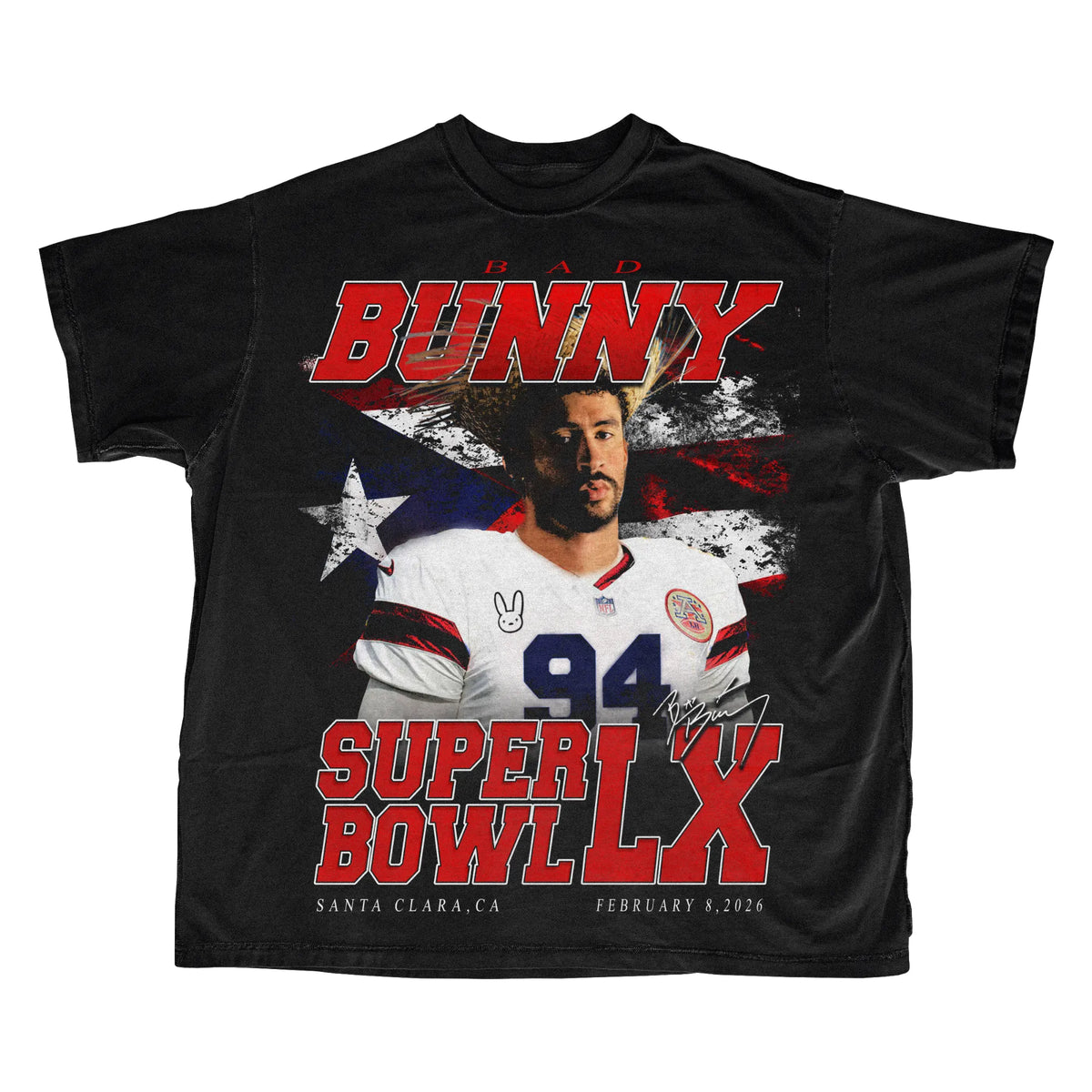 Bad Bunny Super Bowl LX tee, black