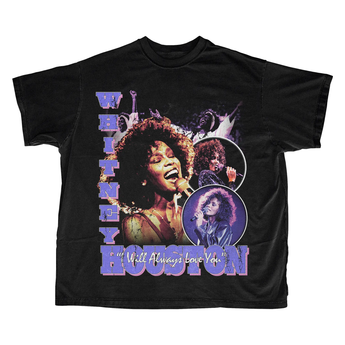 Whitney Houston I Will Always Love You tee, black