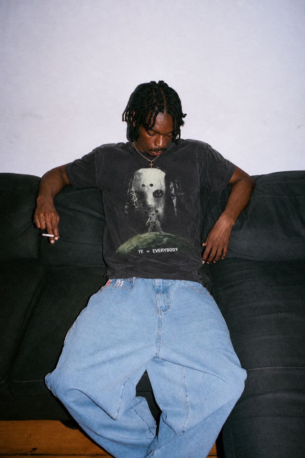 Model wearing the Ye vs Everybody tee